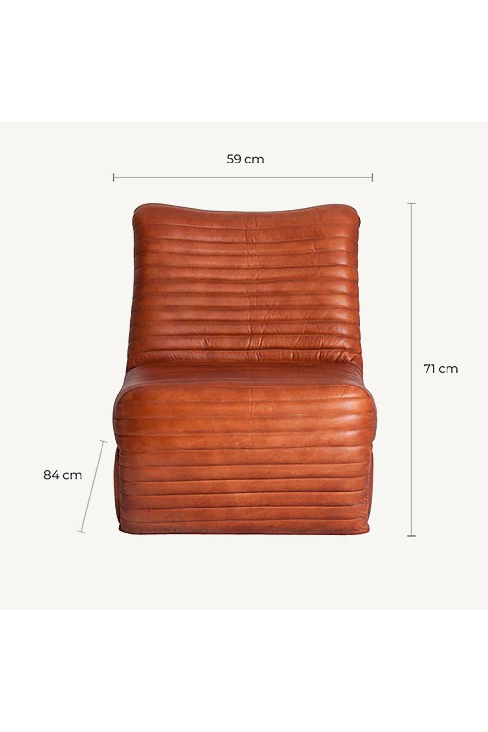 Brown Leather Chanelled Armchair | Vical Home Almstock | Oroa.com