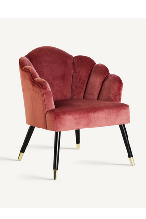 Pink Velvet Scalloped Armchair | Vical Home Setti | Oroa.com