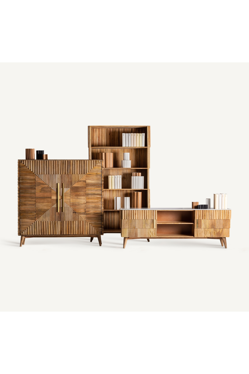 Fluted Wood Modern Cabinet | Vical Home Plisse | Oroa.com