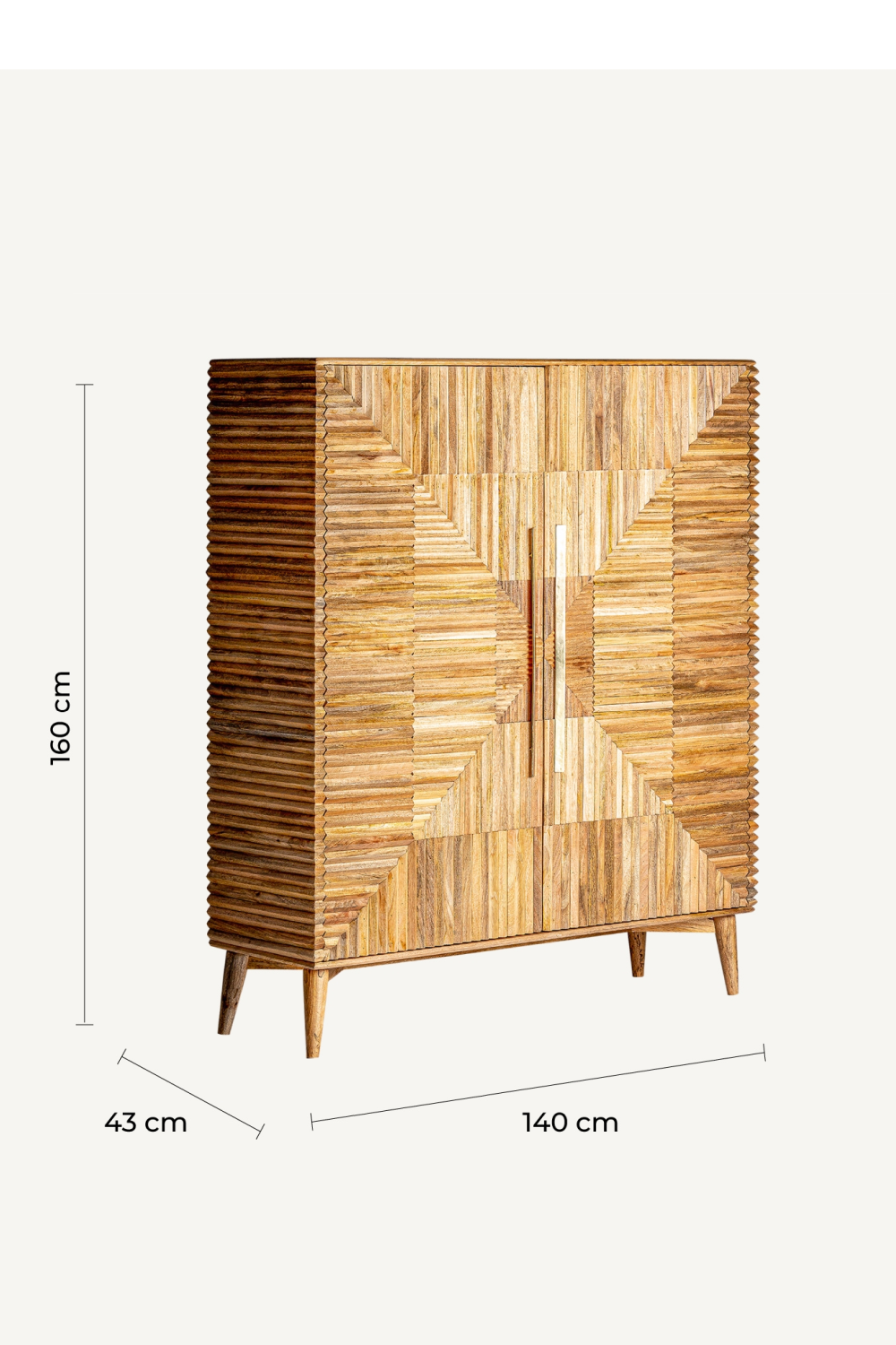 Fluted Wood Modern Cabinet | Vical Home Plisse | Oroa.com