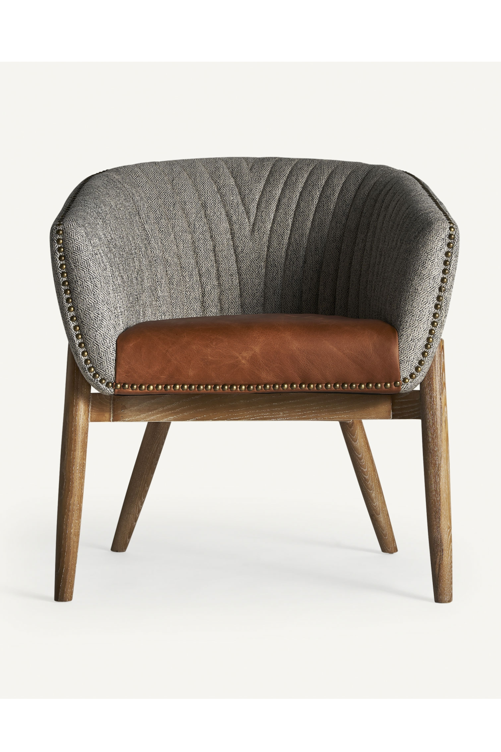 Gray Studded Barrel Armchair | Vical Home Neive | Oroa.com