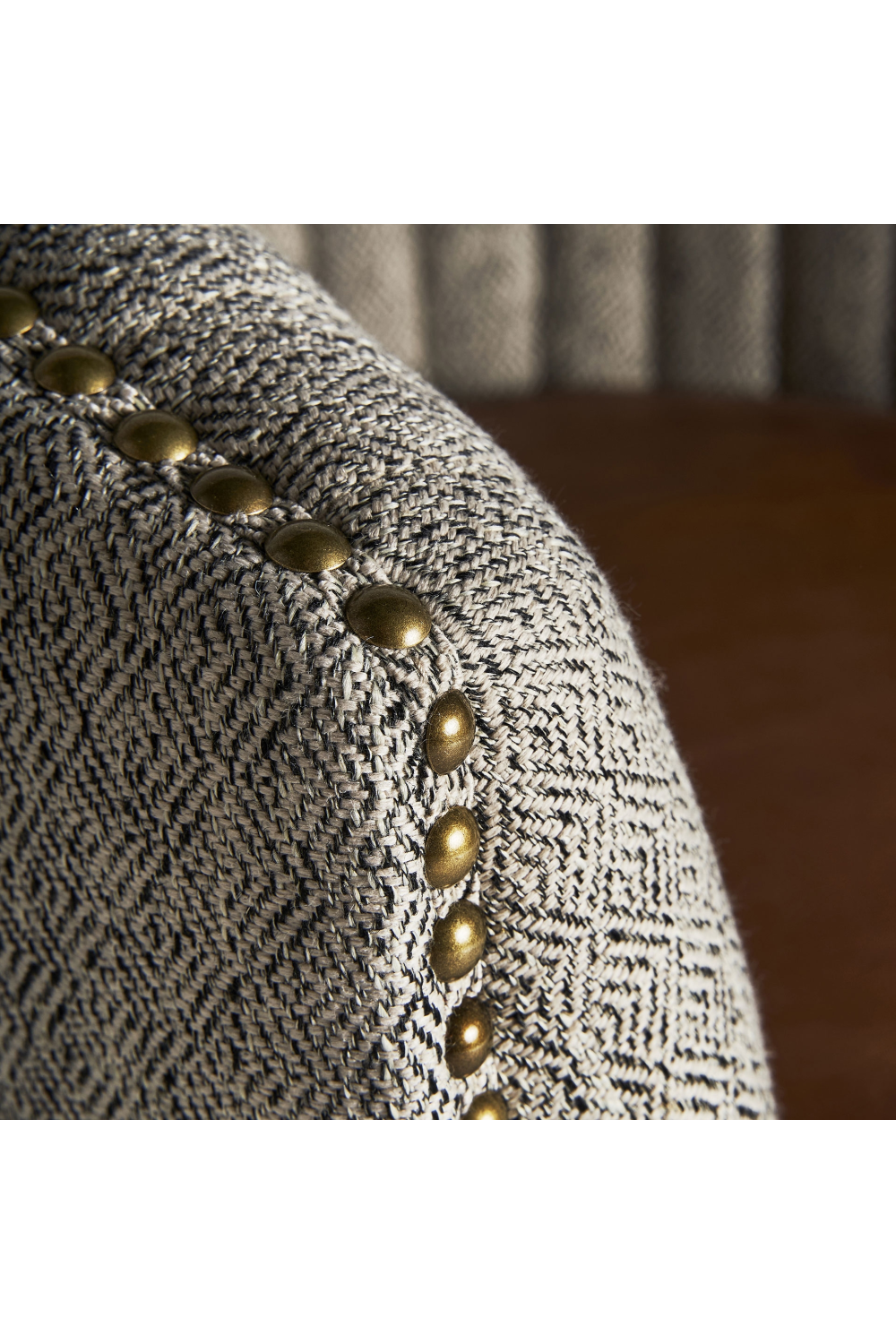 Gray Studded Barrel Armchair | Vical Home Neive | Oroa.com