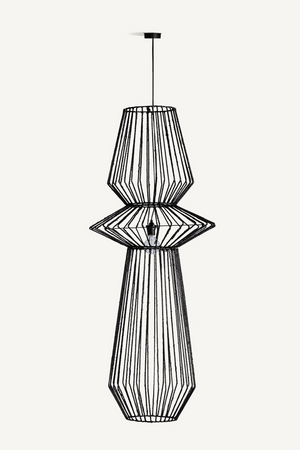 Black Rattan Hanging Lamp | Vical Home Plisse | Oroa.com