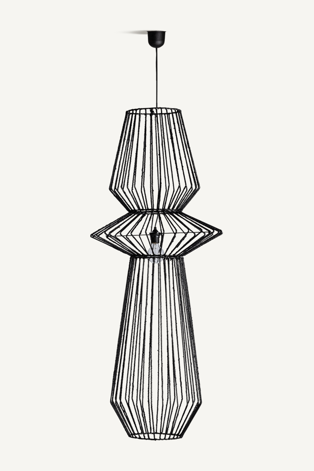 Black Rattan Hanging Lamp | Vical Home Plisse | Oroa.com