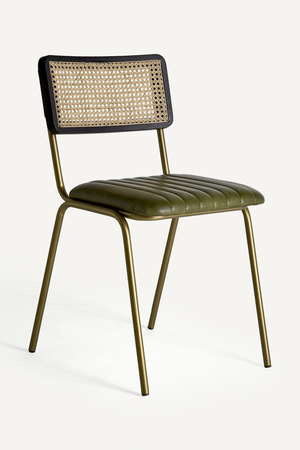 Green Leather Seat Dining Chair | Vical Home Almstock | Oroa.com