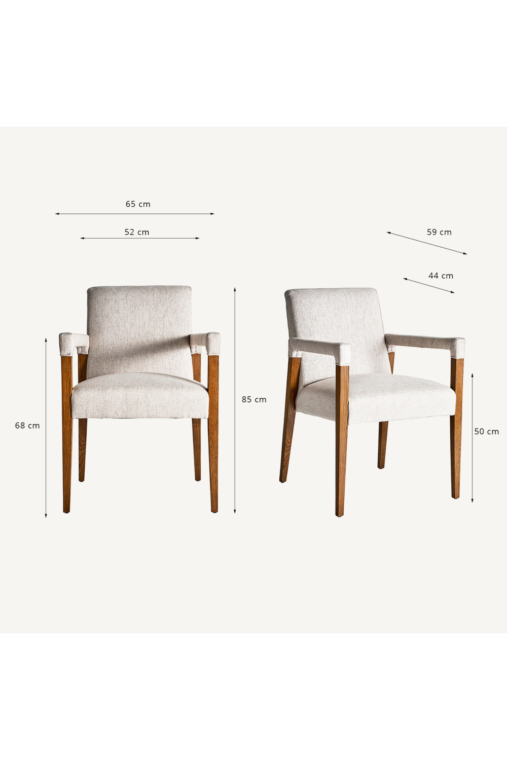 Cream Linen Accent Armchair | Vical Home Baena | Oroa.com