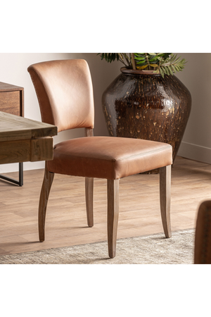 Brown Leather Dining Chair (2) | Vical Home Tolla | Oroa.com