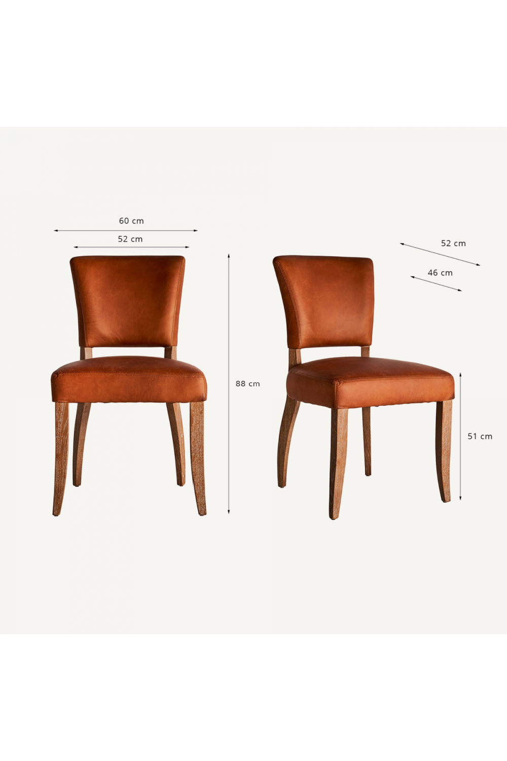 Brown Leather Accent Chair | Vical Home Tolla | Oroa.com