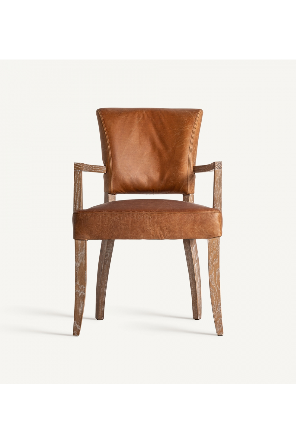 Brown Leather Accent Armchair | Vical Home Tolla | Oroa.com