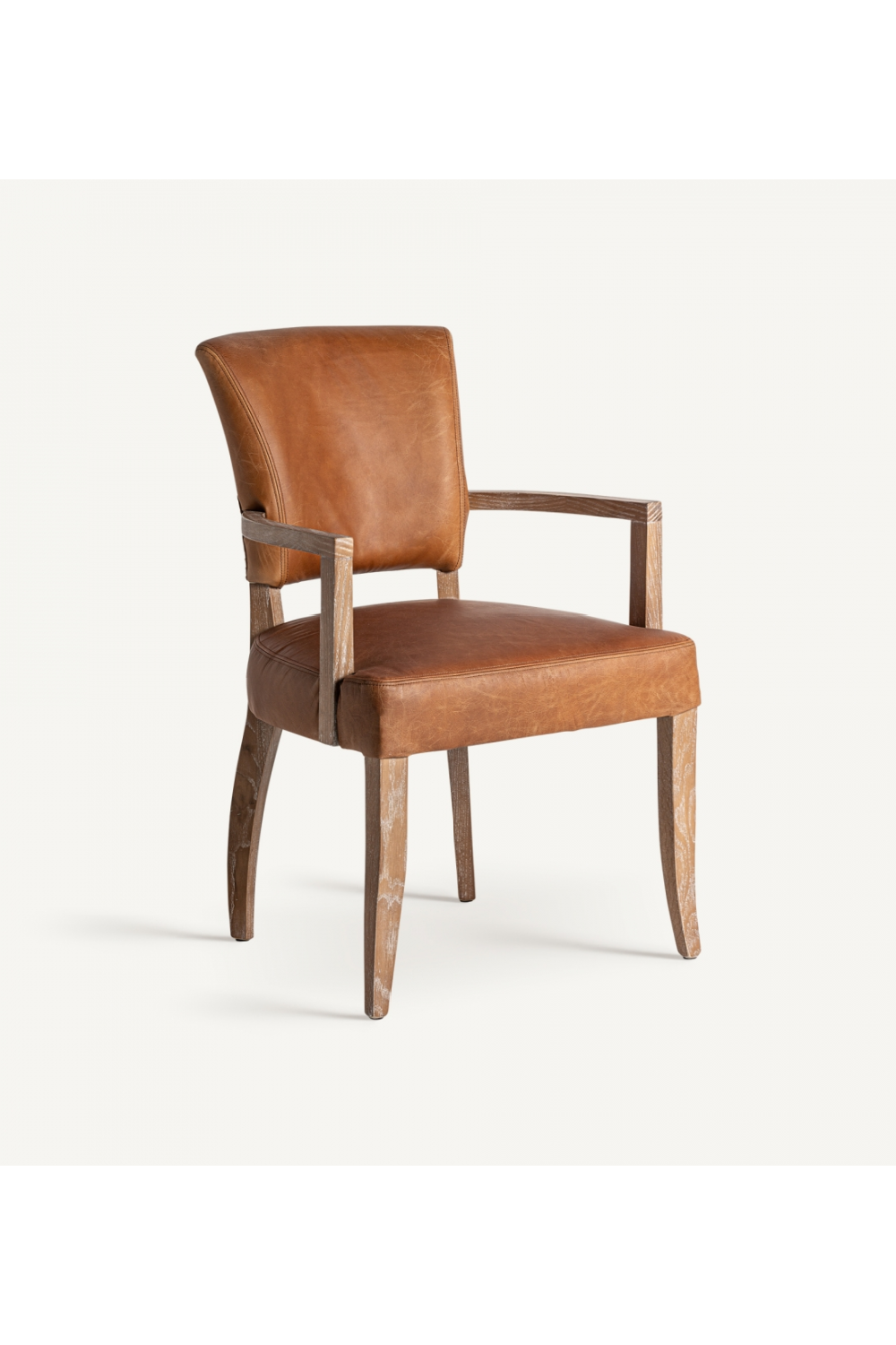 Brown Leather Accent Armchair | Vical Home Tolla | Oroa.com