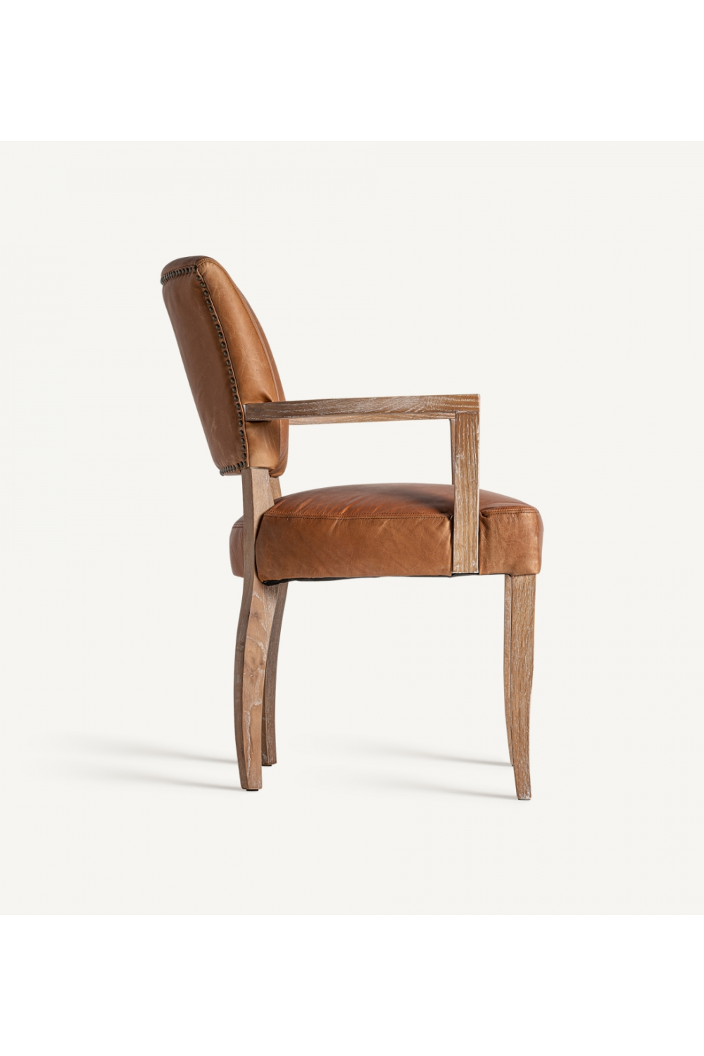 Brown Leather Accent Armchair | Vical Home Tolla | Oroa.com