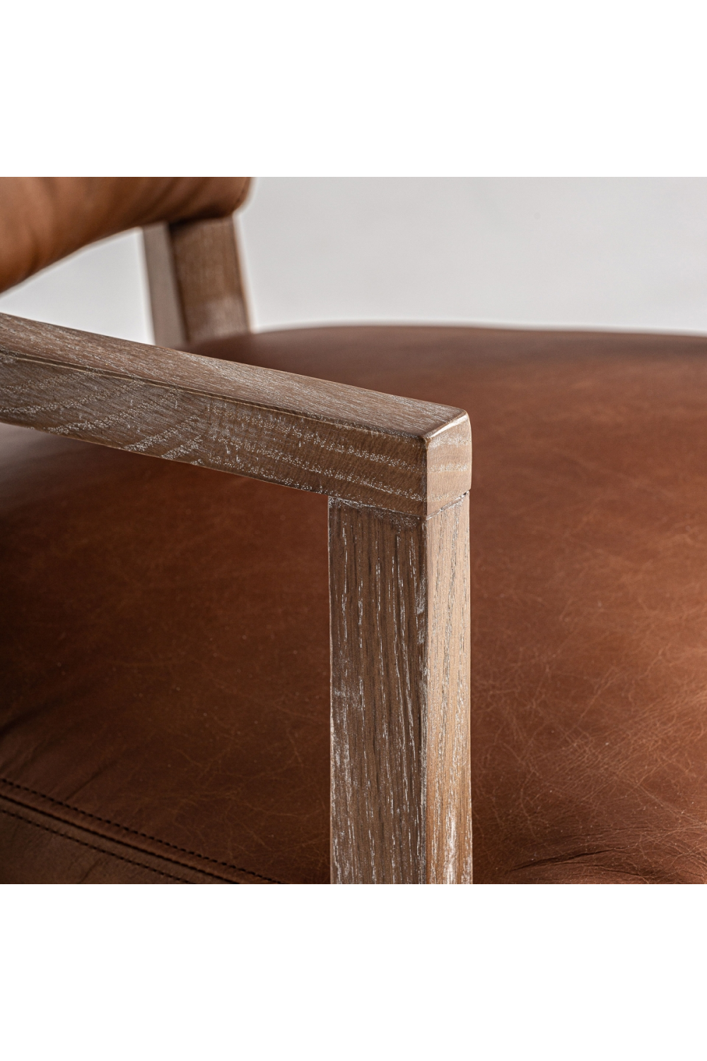 Brown Leather Accent Armchair | Vical Home Tolla | Oroa.com