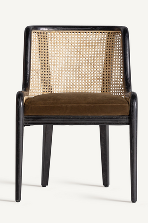 Velvet Seat Rattan Dining Chair | Vical Home Velburg | Oroa.com