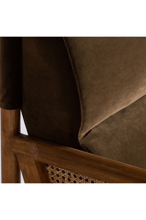 Brown Velvet Rattan Armchair | Vical Home Velburg | Oroa.com