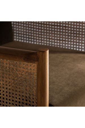 Brown Velvet Rattan Armchair | Vical Home Velburg | Oroa.com