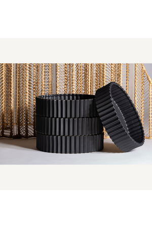 Black Fluted Ceramics Decor | Vical Home Plissé | Oroa.com