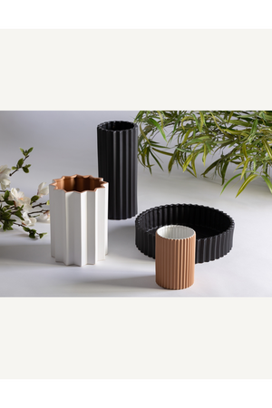Black Fluted Ceramics Decor | Vical Home Plissé | Oroa.com
