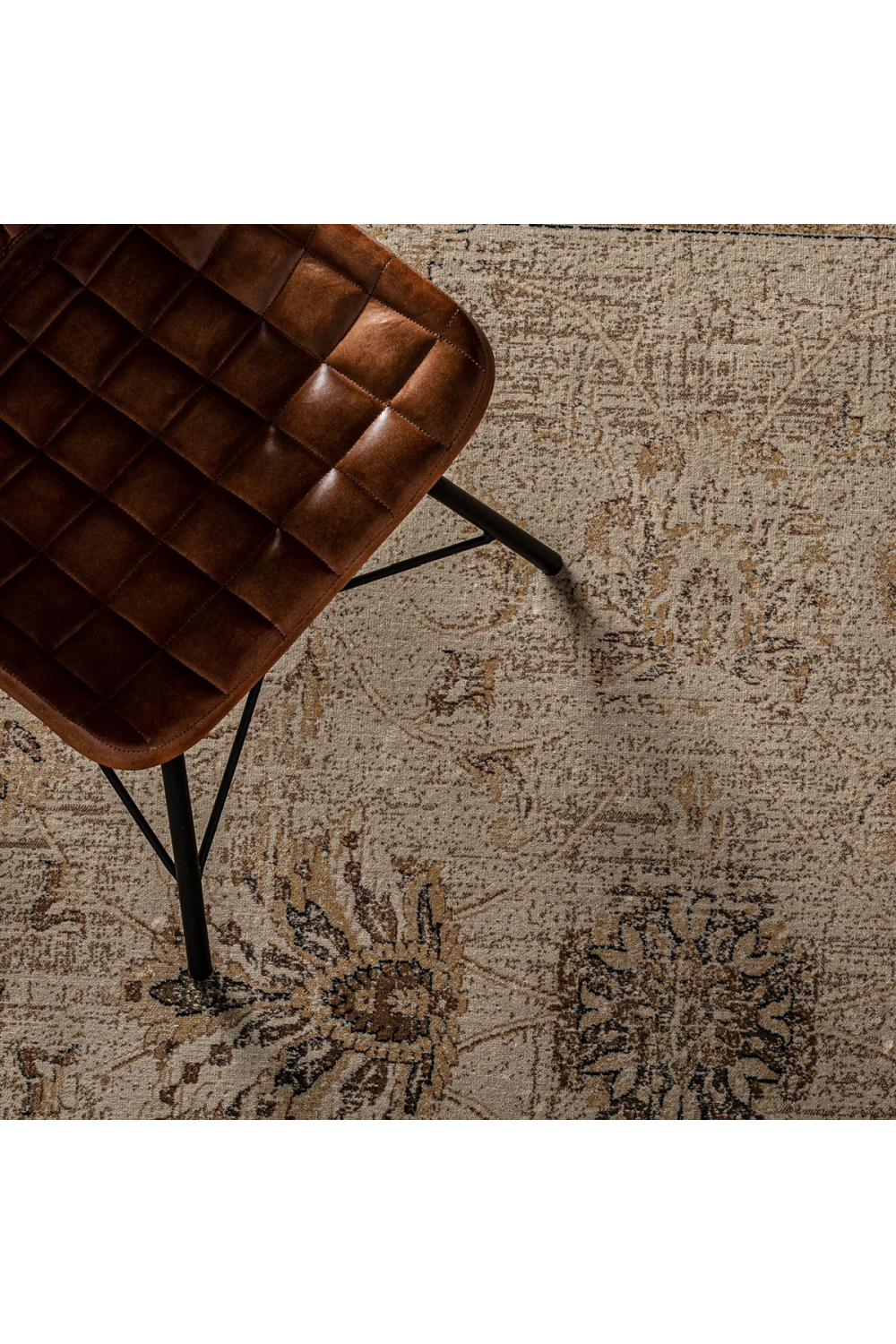 Brown Floral Print Rug 9'5" x 6'5" | Vical Home Anka | Oroa.com