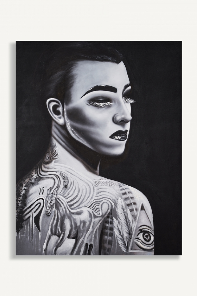 Tattooed Woman Art Print | Vical Home Charlotte | Oroa.com
