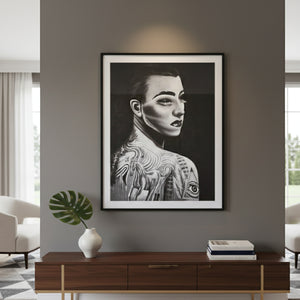 Tattooed Woman Art Print | Vical Home Charlotte | Oroa.com