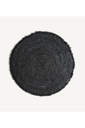 Black Jute Round Area Rug 5' x 5' | Vical Home Kisai | Oroa.com