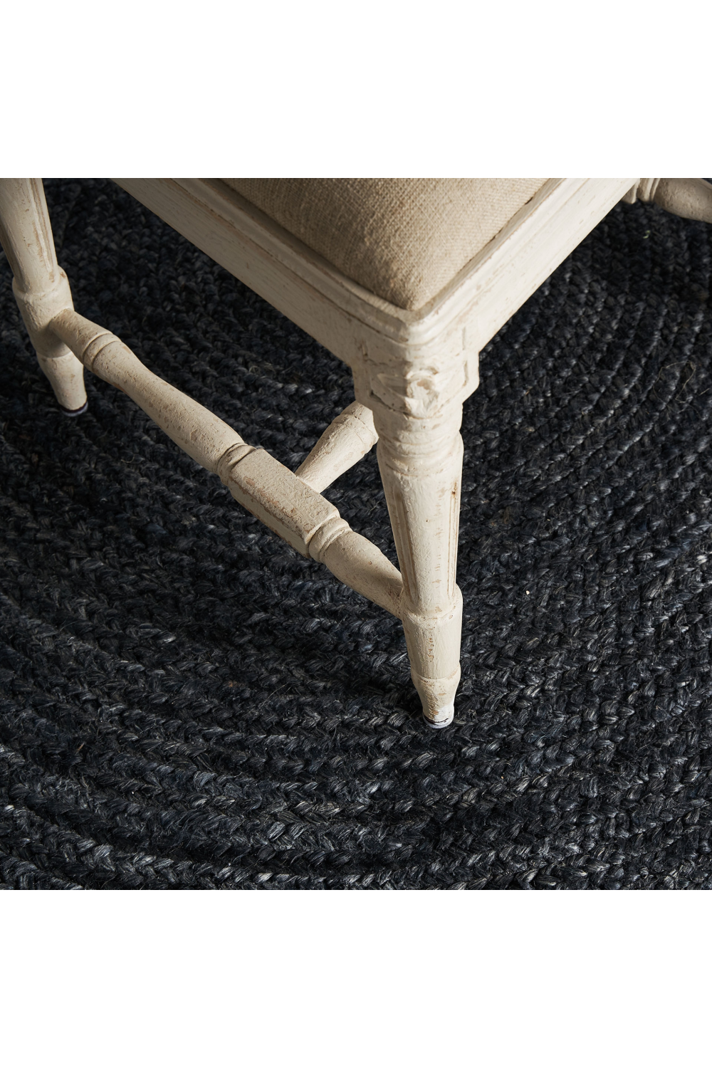 Black Jute Round Area Rug 5' x 5' | Vical Home Kisai | Oroa.com