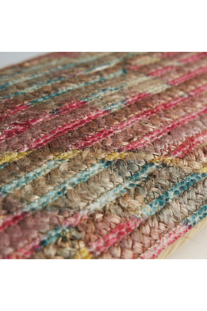 Embroidered Jute Rectangular Cushion | Vical Home Myla | Oroa.com