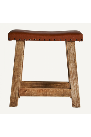 Brown Leather Seat Stool | Vical Home Vayor | Oroa.com
