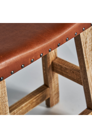 Brown Leather Seat Stool | Vical Home Vayor | Oroa.com