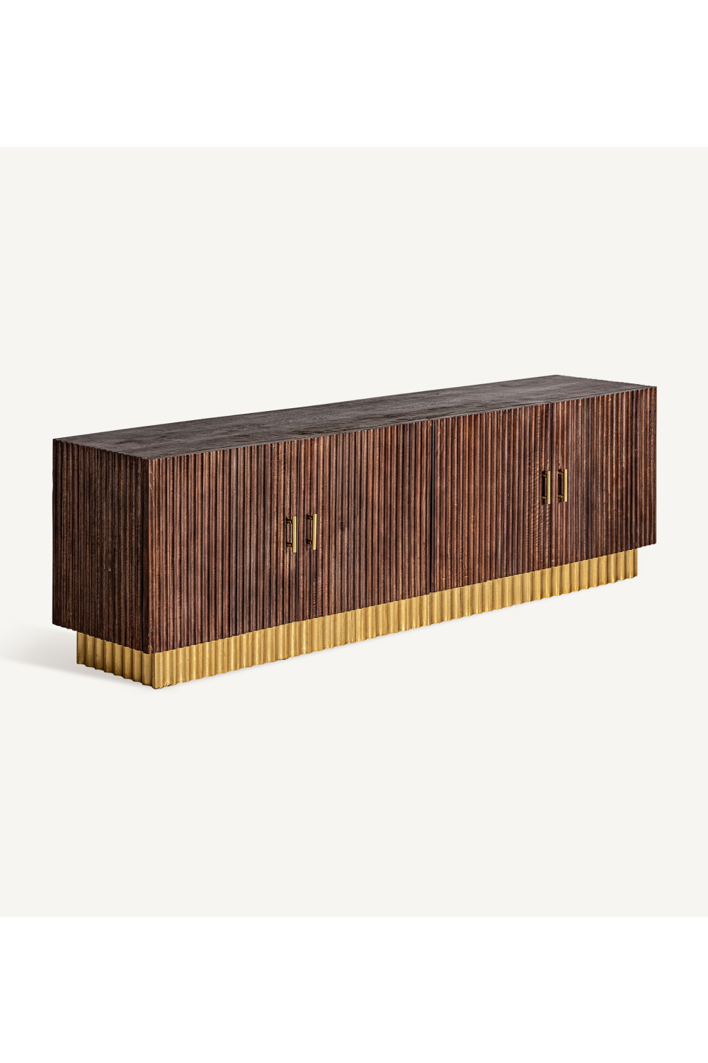 Fluted Mango Wood Media Unit | Vical Home Mesia | Oroa.com