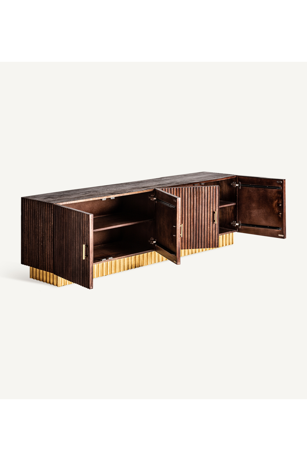 Fluted Mango Wood Media Unit | Vical Home Mesia | Oroa.com