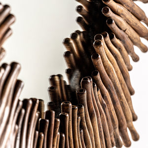   Wooden Sunburst Round Mirror | Oroa.com