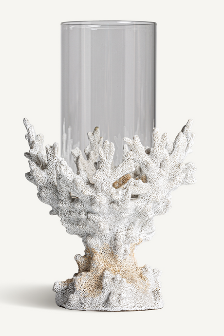 White Faux Coral Candle Holder S | Vical Home Reef | Oroa.com
