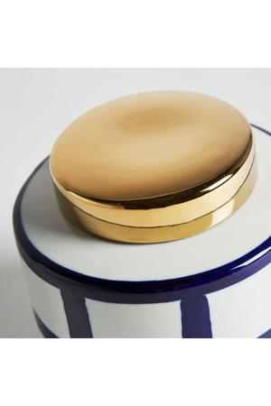 Blue Lined Ceramic Vase S | Vical Home Juno | Oroa.com