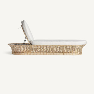  Cushioned Rattan Sun Lounger | Oroa.com