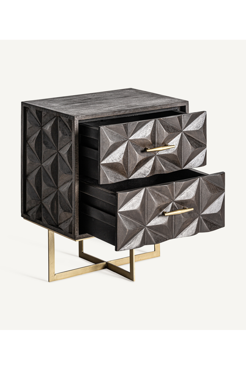 Faceted 2-Drawer Nightstand | Vical Home Tully | Oroa.com