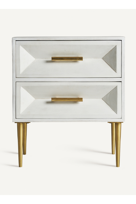 Modern White 2-Drawer Nightstand | Vical Home Kempten | Oroa.com