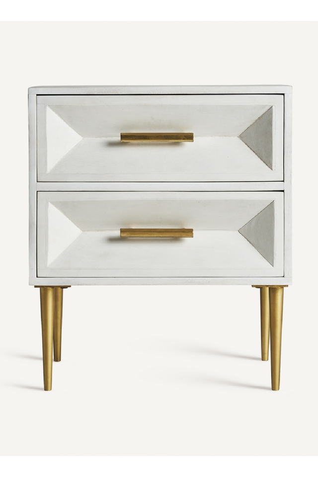 Modern White 2-Drawer Nightstand | Vical Home Kempten | Oroa.com