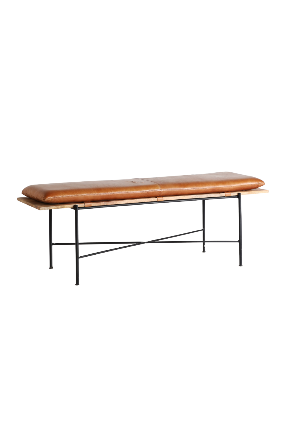 Brown Leather Seat Bench | Vical Home Dexter | Oroa.com