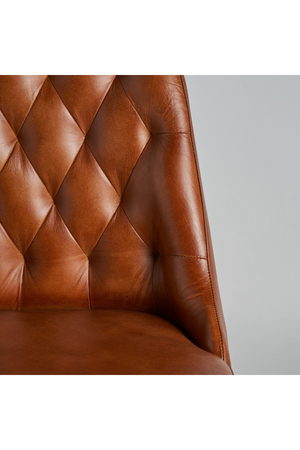Brown Leather Tufted Dining Chair (2) | Vical Home Dexter | Oroa.com