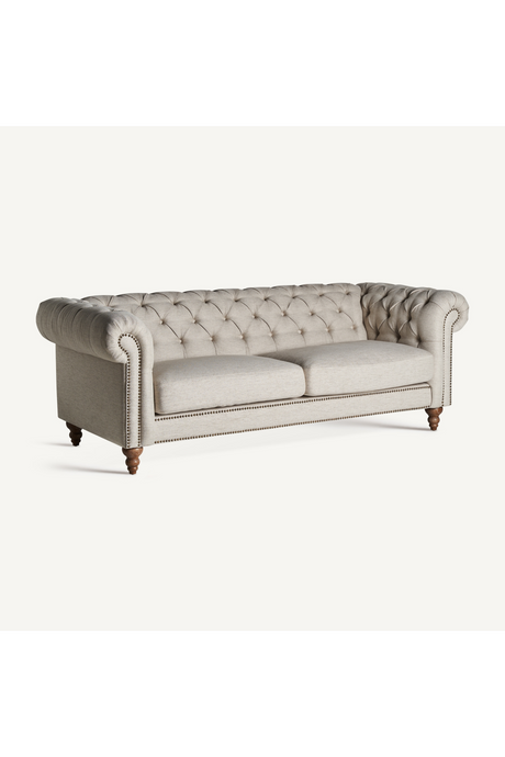Gray Velvet Chesterfield Sofa | Vical Home Blamont | Oroa.com