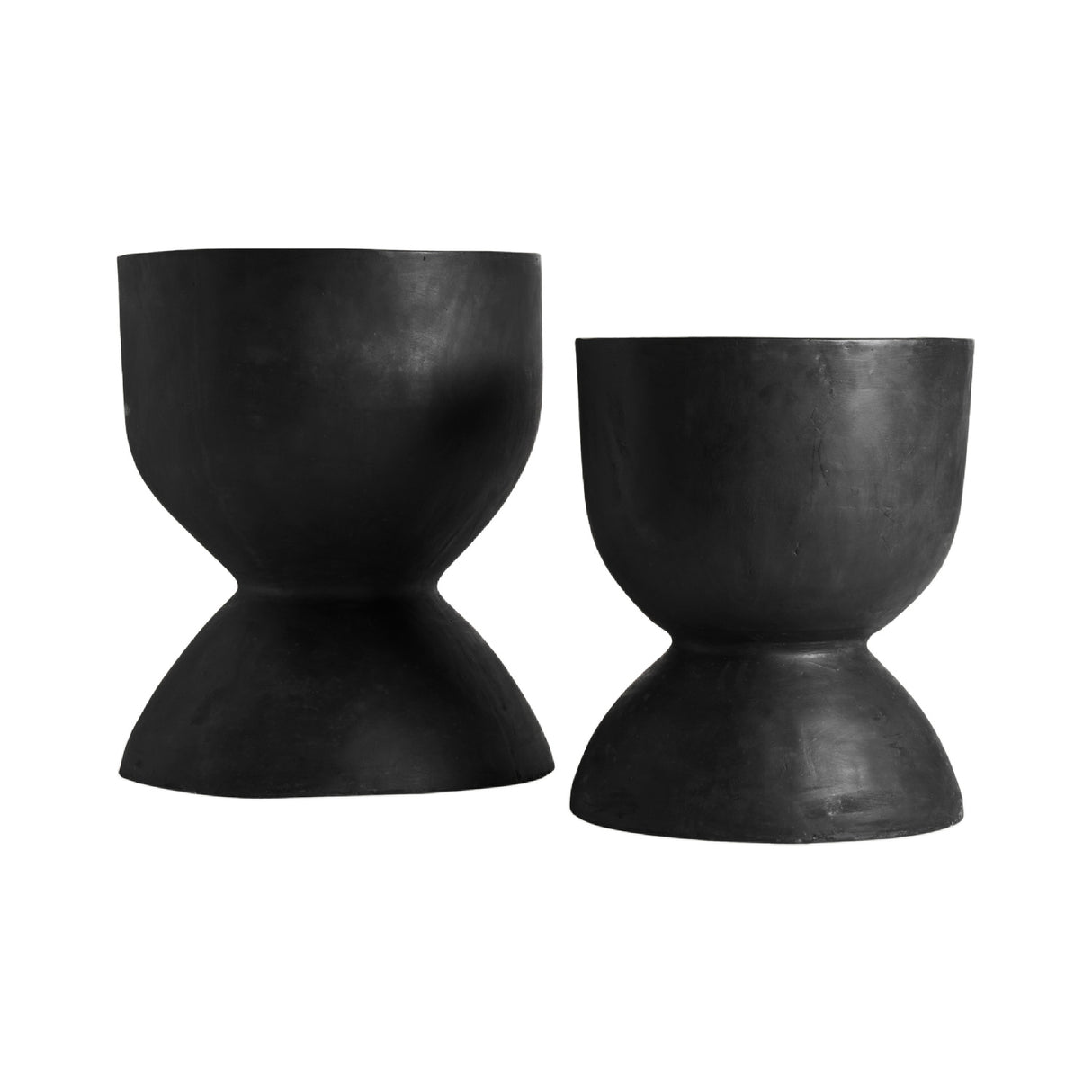   Modern European furniture - Black Terracotta Hourglass Planters (2) - www.oroa.com | Oroa.com