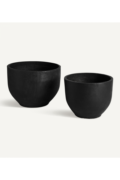 Black Terracotta Planters (2) | Vical Home Blaghe | Oroa.com