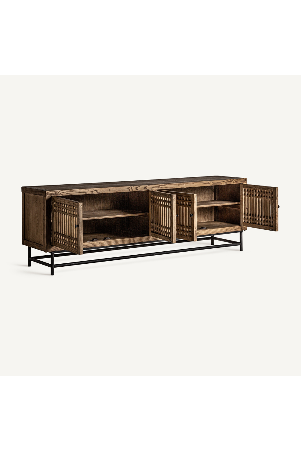 4-Door Elm Wood Media Unit | Vical Home Xuzhou | Oroa.com