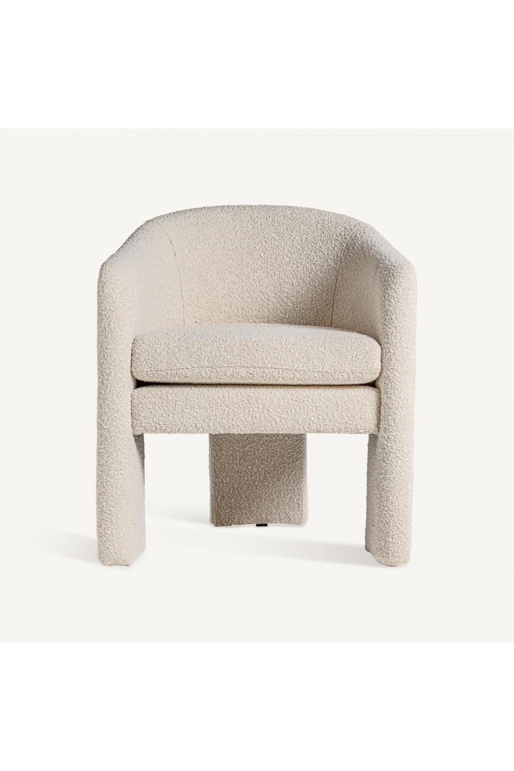 White Bouclé 3-Legged Armchair | Vical Home Prati | Oroa.com