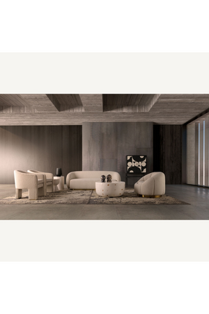 White Bouclé 3-Legged Armchair | Vical Home Prati | Oroa.com