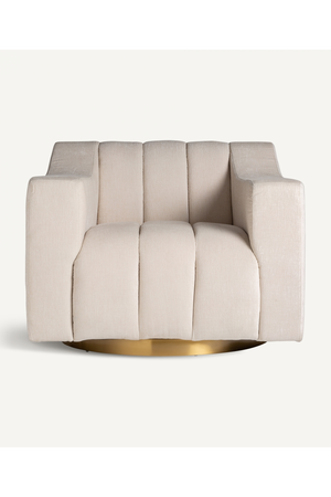 Cream Channeled Lounge Armchair | Vical Home Scuol | Oroa.com