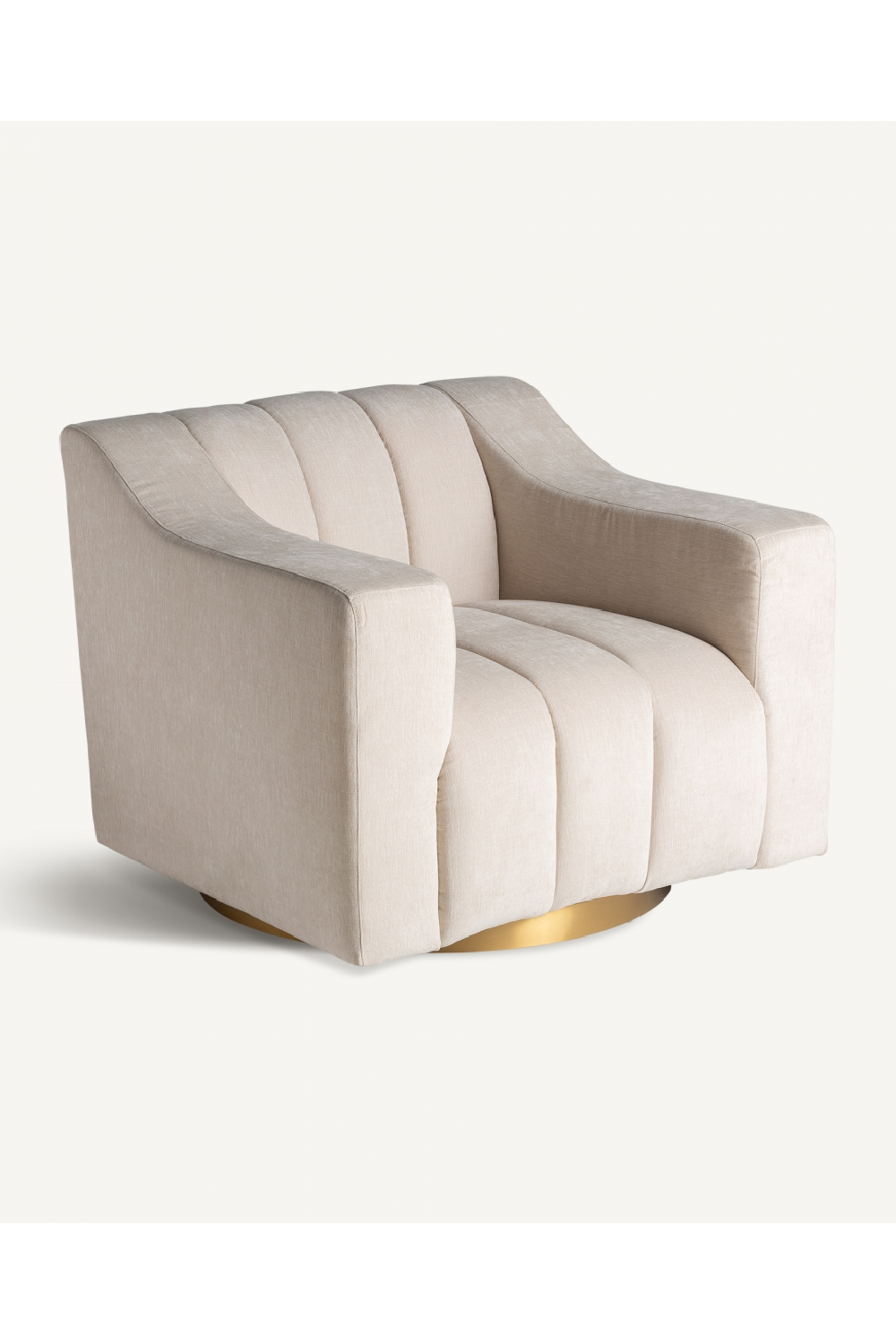 Cream Channeled Lounge Armchair | Vical Home Scuol | Oroa.com