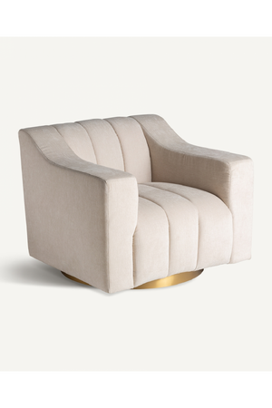 Cream Channeled Lounge Armchair | Vical Home Scuol | Oroa.com
