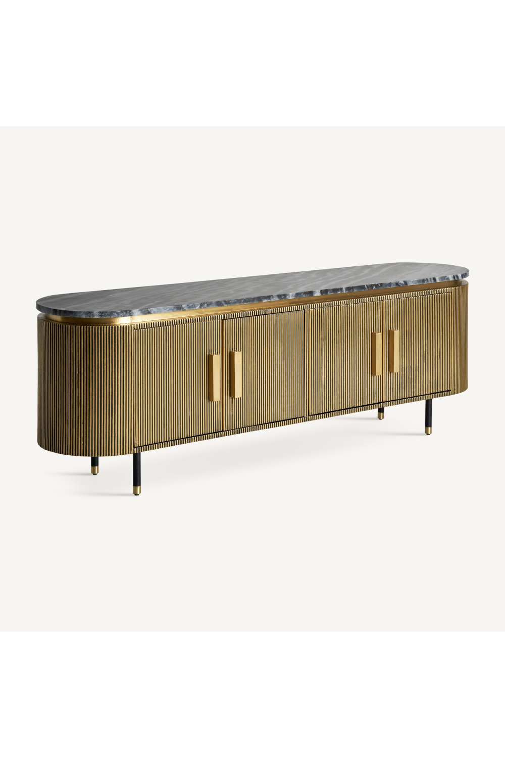 Gold Ridged 4-Door Media Unit | Vical Home Valbruna | Oroa.com